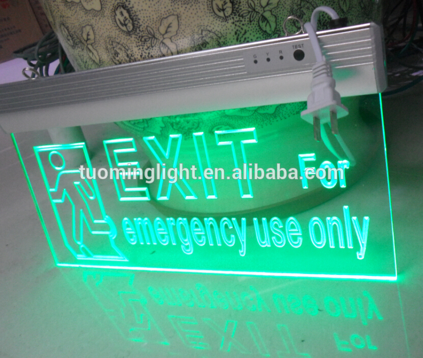 Surface mount plastic adjustable angle - green/white/bule/red led exit board sign light with saa