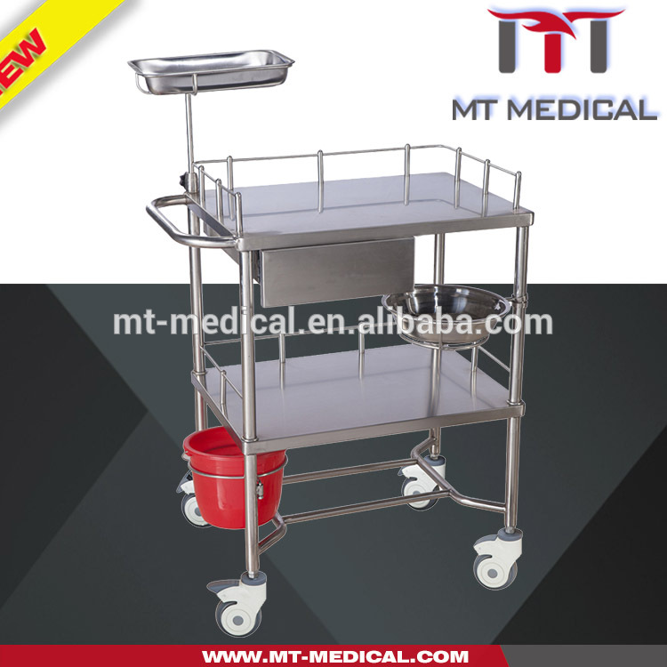 China Factory Price Cheap Hospital Color Steel Medicine Trolley mobile medical nursing carts trolley Hospital Furniture