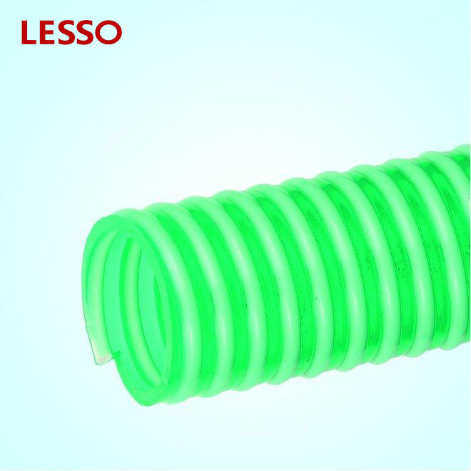 LESSO co-extruding soft and havd PVC plastic and special winding process Suction hose