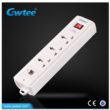 PC extension cord socket with USB charger port multiple plug socket with switch