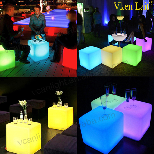 Furniture outdoor led sitting cubes