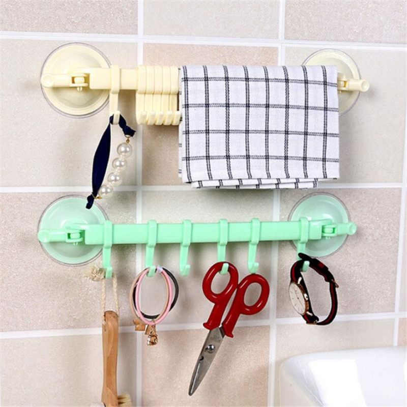 Adjustable Vaccum Sucker Wall Storage Hook Organizer Hanger Kitchen Rack