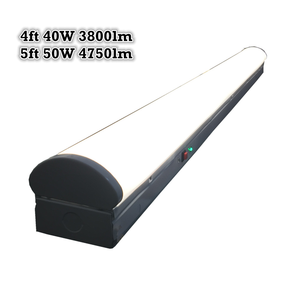 40W Stylish LED 4FT Battery Recharged Diffused Batten Surface Mounted Twin Light Fitting