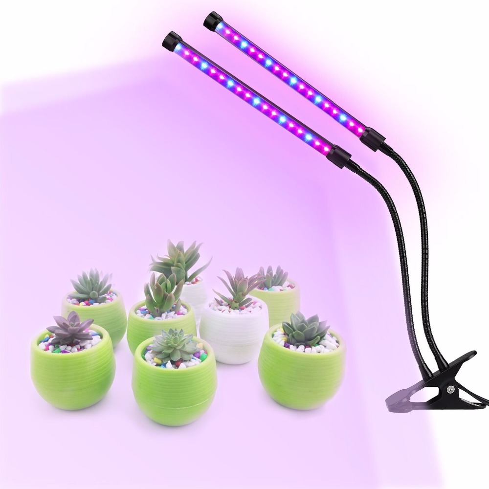 Hot Selling Led Grow Light Dual Desk Clip Head Light 18W Lamps - Flexible Arms