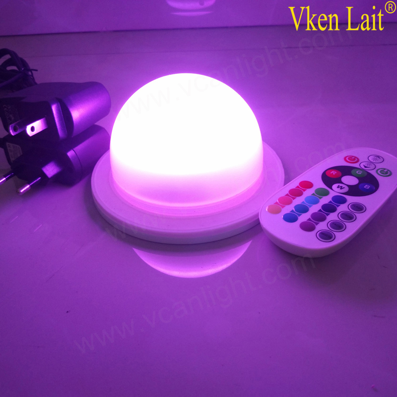 Hot sell SMD5050 RGB LED furniture light base with lithium rechargeable battery