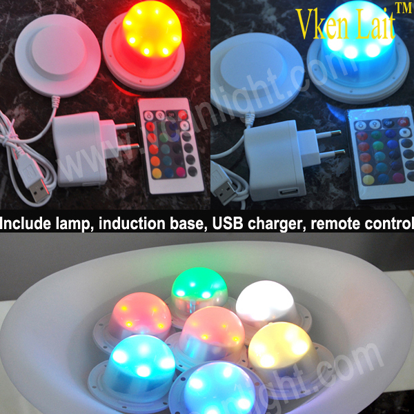 Portable Wireless Battery operated Under chair led light for wedding table decoration