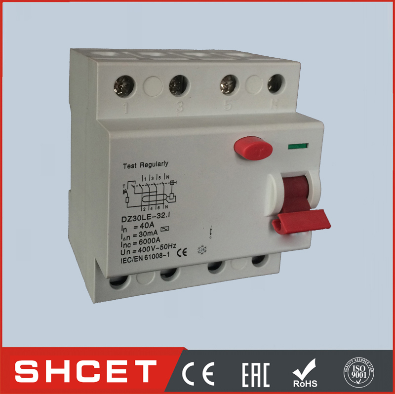 CT1LE-63 4P 30ma rccb residual current circuit breaker 63a elcb