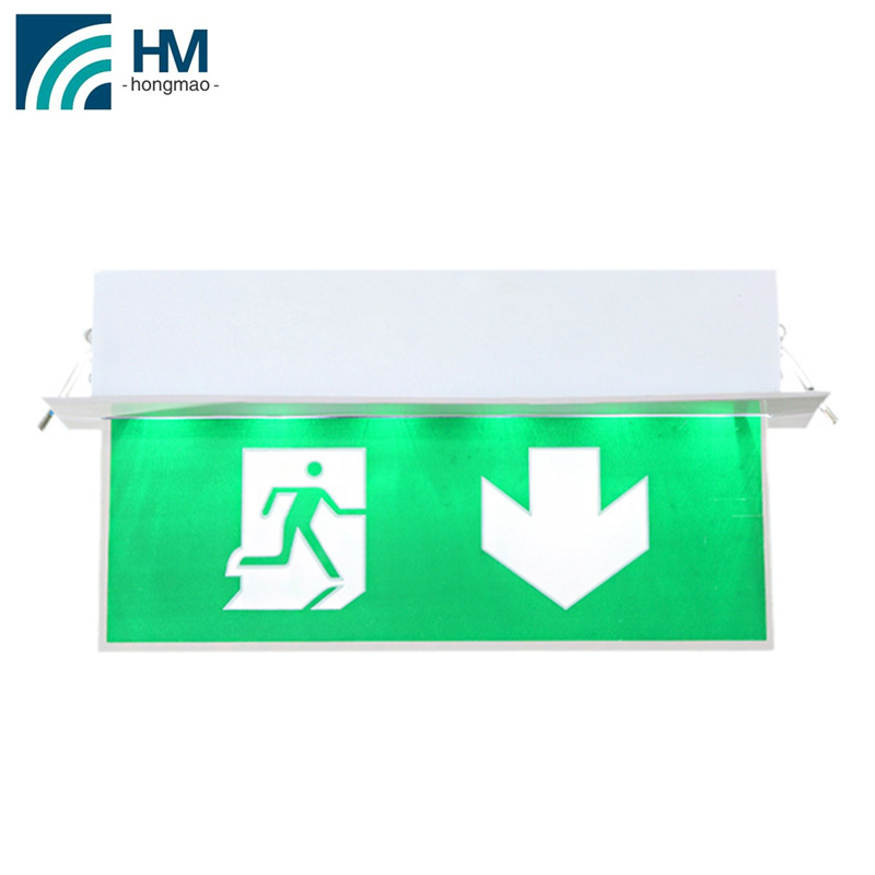 Hot new products battery powered rechargeable 3 hours led fire acrylic exit sign emergency light