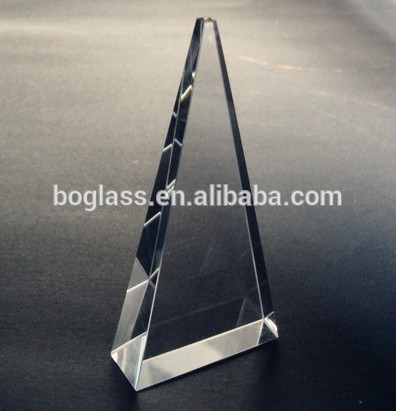 Triangle shape glass prism, BK7 glass lens, high clear glass for lighting use