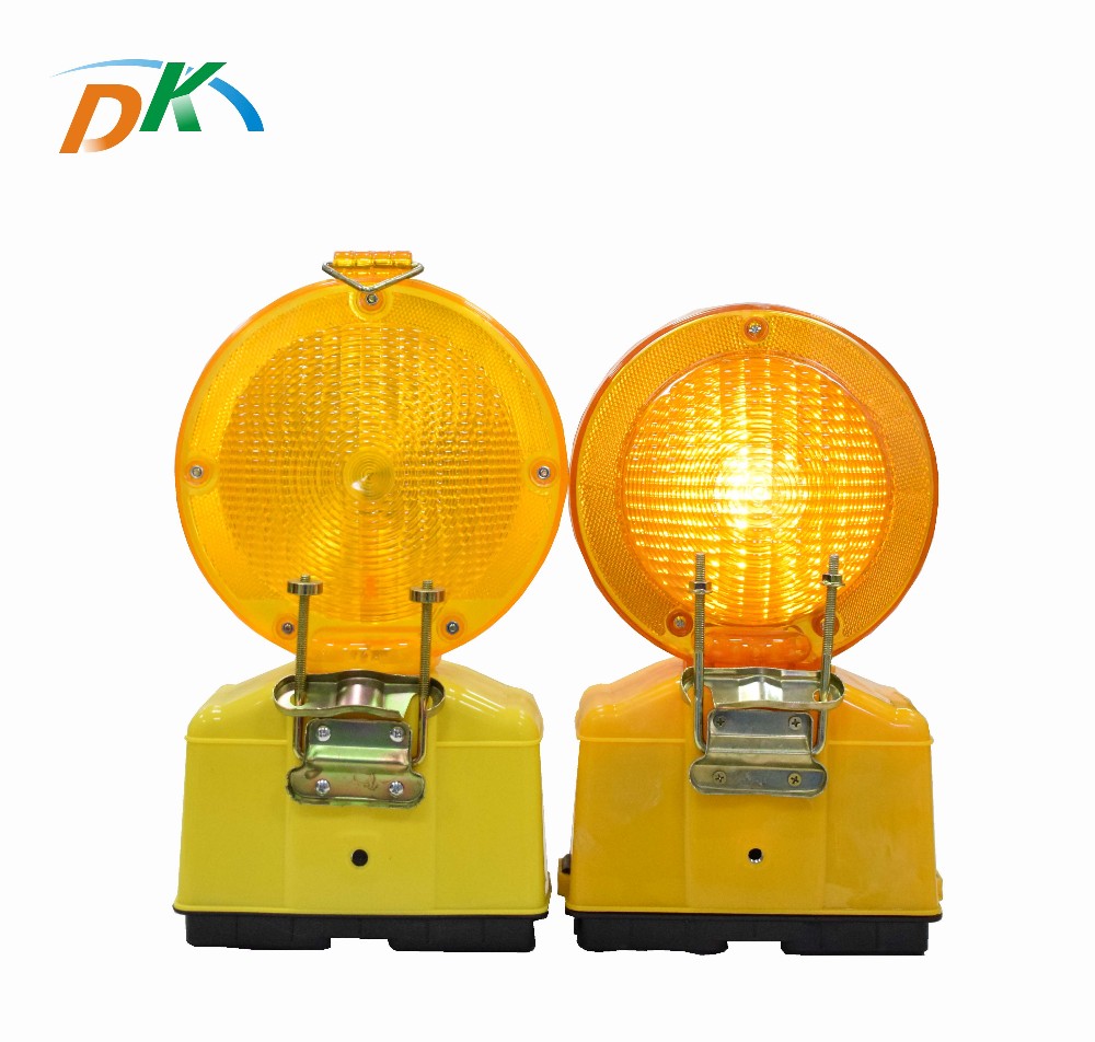 Outdoor Traffic Yellow Flashing Barricade Warning Sign Battery Light