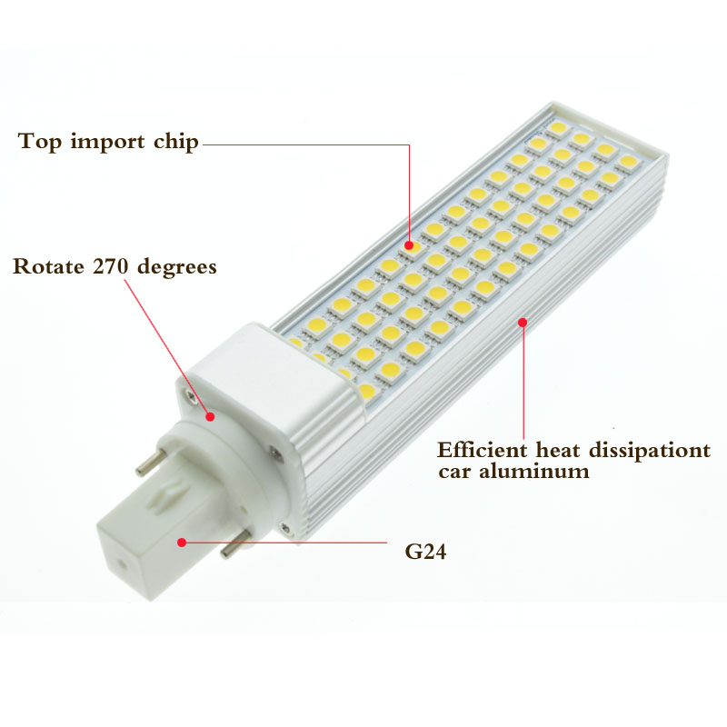 g24 led g24d-1 g24d-3 g24d-3 AC85-265V led pl bulb Lamp real power 5W 7W 9W 10W 11W 12W 13W 14W SMD5730 5050 2835 downlight bulb