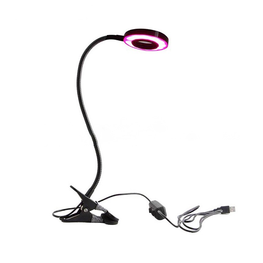 10W Grow Light LED Desk Lamp Bulb Plant Growing Lights with 360 Degree Clip Flexible Gooseneck Clamp for Indoor Plants