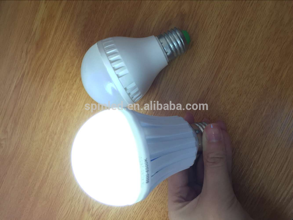 Wholesale 220v portable rechargeable intelligent battery led emergency light 3W 5W 7W 9W 12W E27 E14 B22 bulb, factory