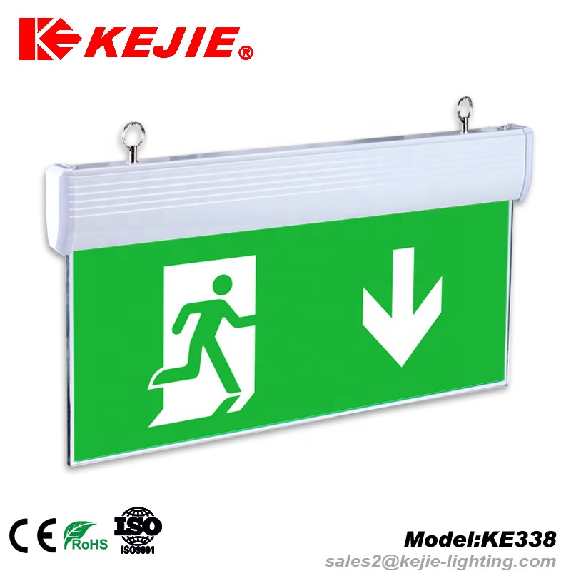 3 hours hanging double sided edge light emergency led exit sign