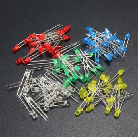 500Pcs/lot 3mm LED Diode Kit Ultra Bright LEDs Lights Lamp Emitting Diodes White Yellow Red Blue Green DIY Kit Set Bulb On Stock