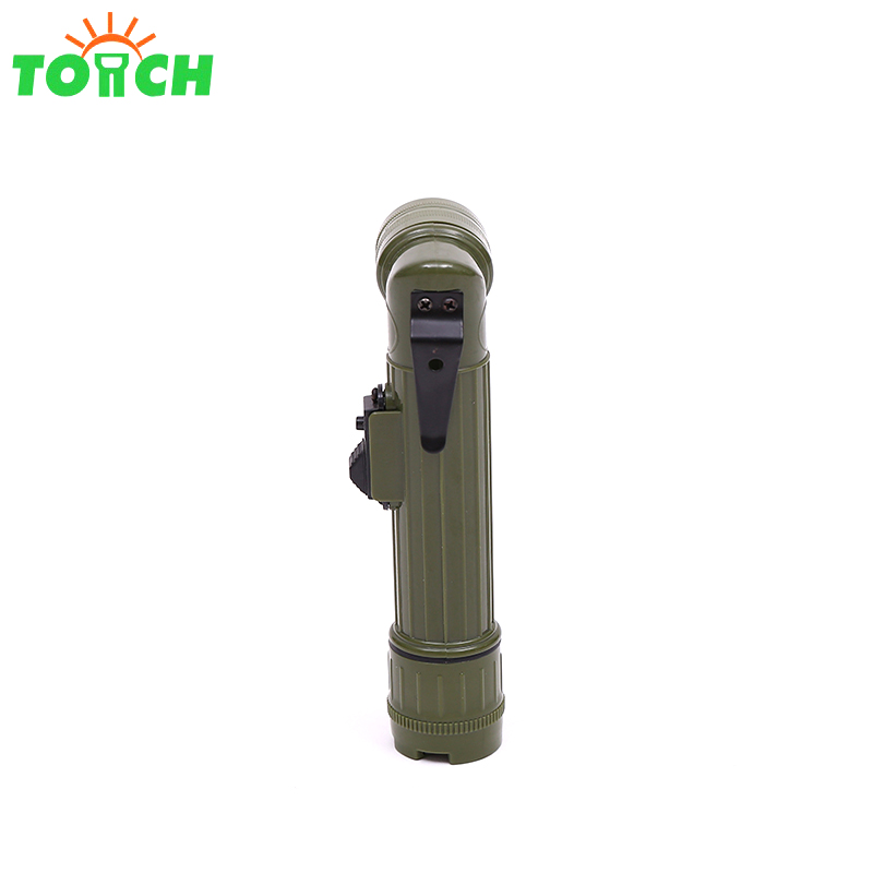 2019 New product Mini Army Style Flashlight LED torch light with clip color lenses