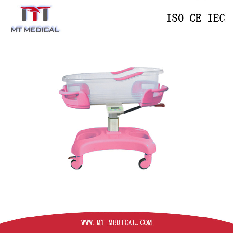 Factory good price mobile ABS hospital baby cot.