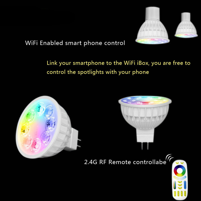 Milight attractive led spot light 4W rgbww wifi enabled mr16 led bulbs