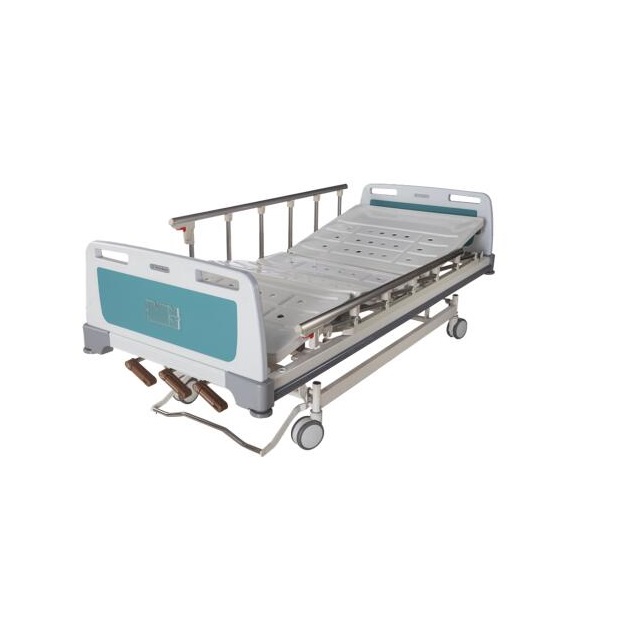 ICU electrical 3 crank manual adjustable hospital  bed  for bedridden patients