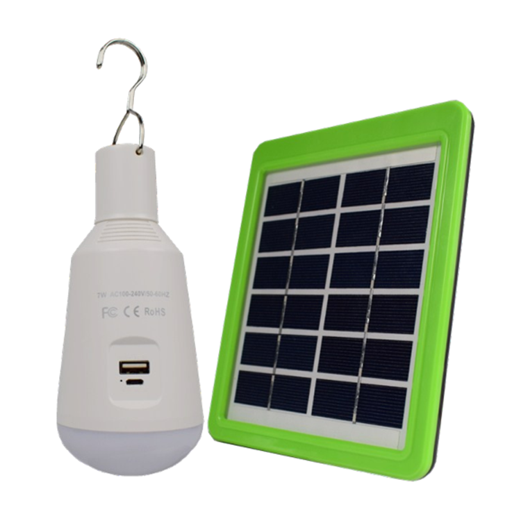 Solar rechargeable emergency 2600 mAh battery operated LED light bulbs