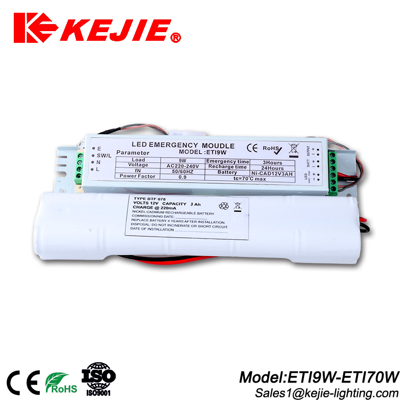 Kejie wide voltage and wattage 100-277V emergency light battery emergency conversion kit