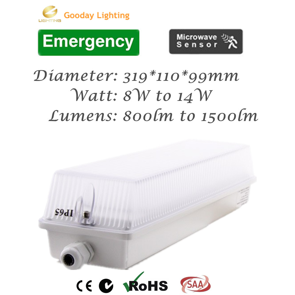 IP65 8W led rectangle aluminum rechargeable emergency bulkhead