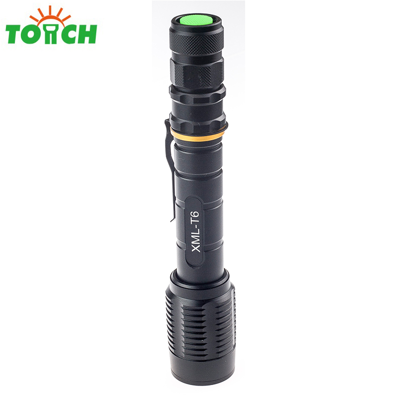 Led flash lights super high lumen rechargeable Tactical led XML t6 flashlight torch with 2pcs 18650 battery