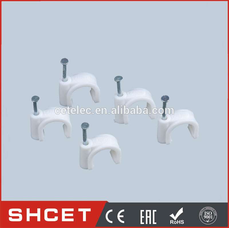 CET-R-3,5MM Plastic Wall Cable holder Clips Round Type