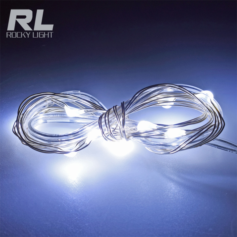 Flexible copper wire RGB LED wine bottle light with battery