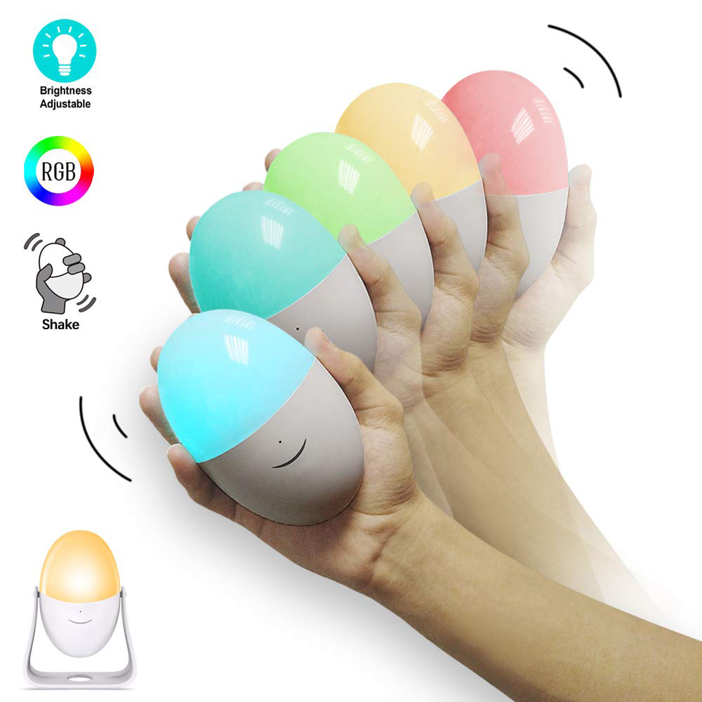 Egg night light Rechargeable Dimmable  Usb Smart Touch New Design Baby Lamp for Kids