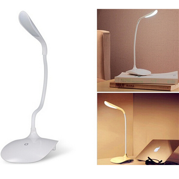 Fashion Rechargeable LED Desk Lamp with USB port Three Brightness Level (White)