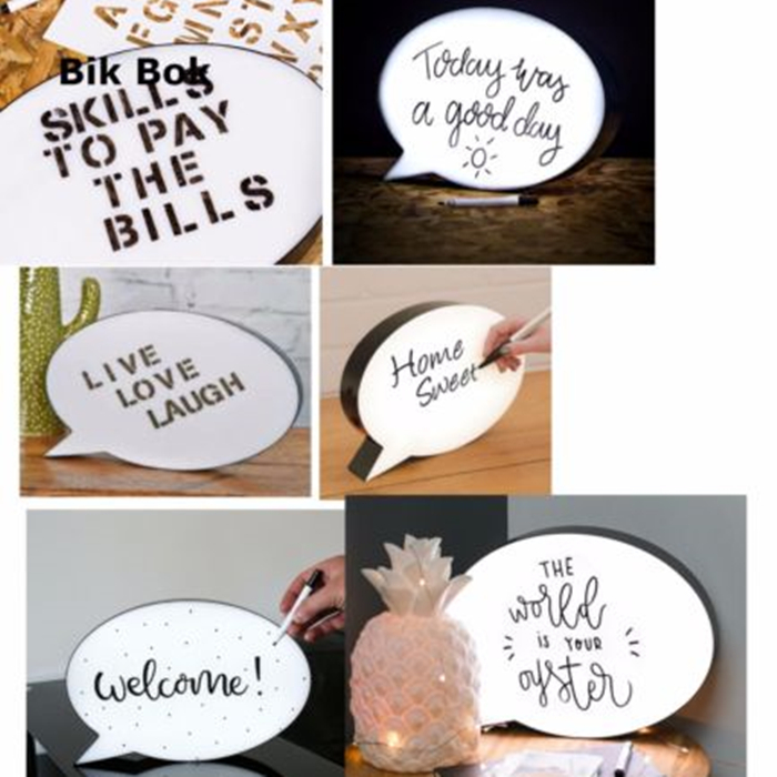 Support small order 5V usb power Dry Erase Board Decorative Speech Bubble light box