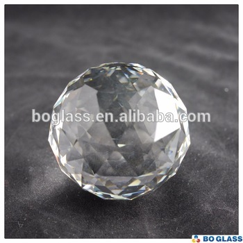 faceted cut and smooth polish crystal ball from BO-Glass