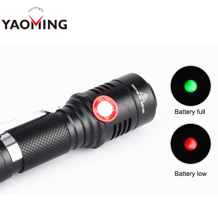 Durable Water Resistant High Power USB Rechargeable led Torch Flashlights