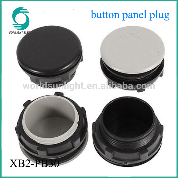 XB2-PB30 Dia Thread 30mm Push Button Switch Gray Plastic Panel Plug Cap