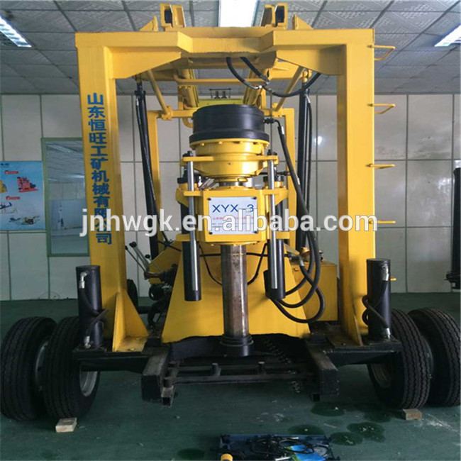 400m deep XYX-3  wheels diesel engine rotary water well drilling rig price
