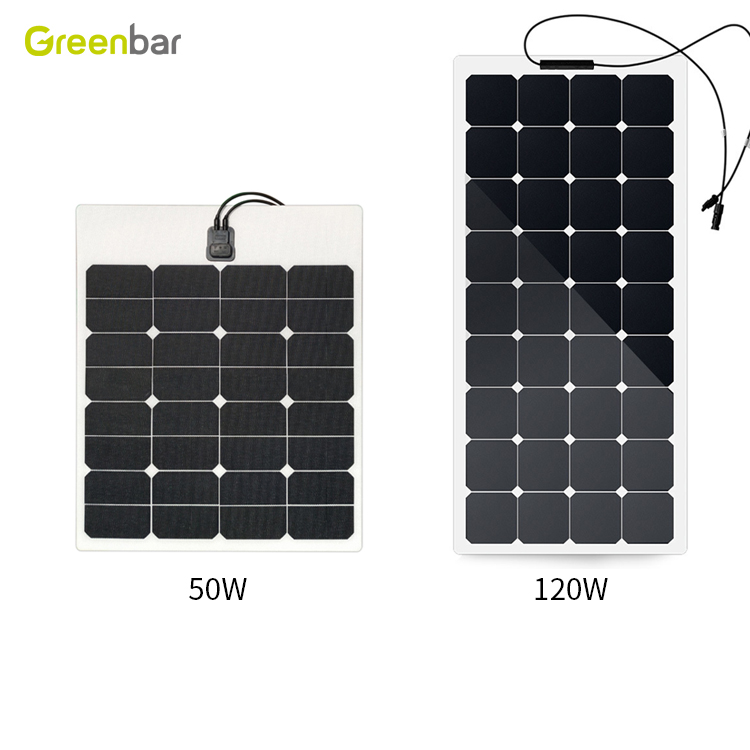 New design Sunpower 100W Semi flexible solar panel for RV golf carts and yacht