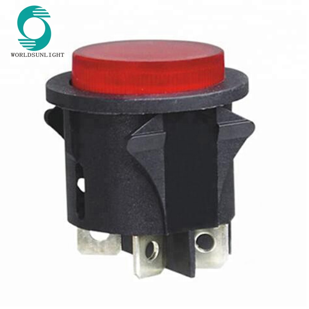 PBS-86 PS18-16 Diameter 28mm 16A OFF-ON red 4 pin push button switch with led