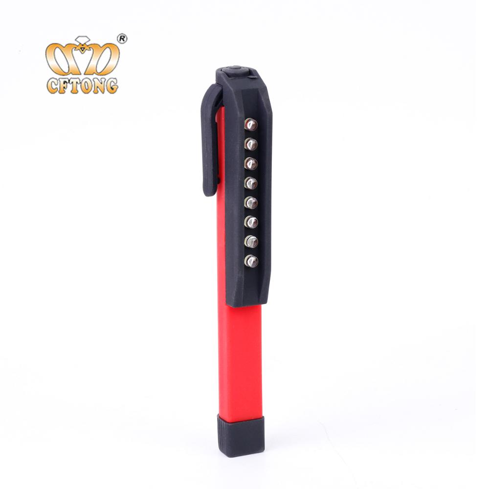 8 LED Portable inspection adjustable clip led penlight