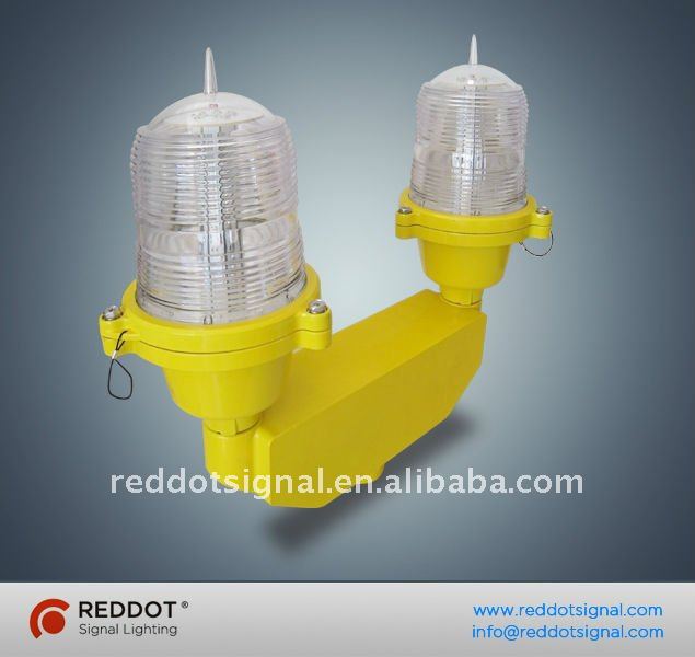 Red LED twin aircraft waring light for telecom tower, mast, post and pole