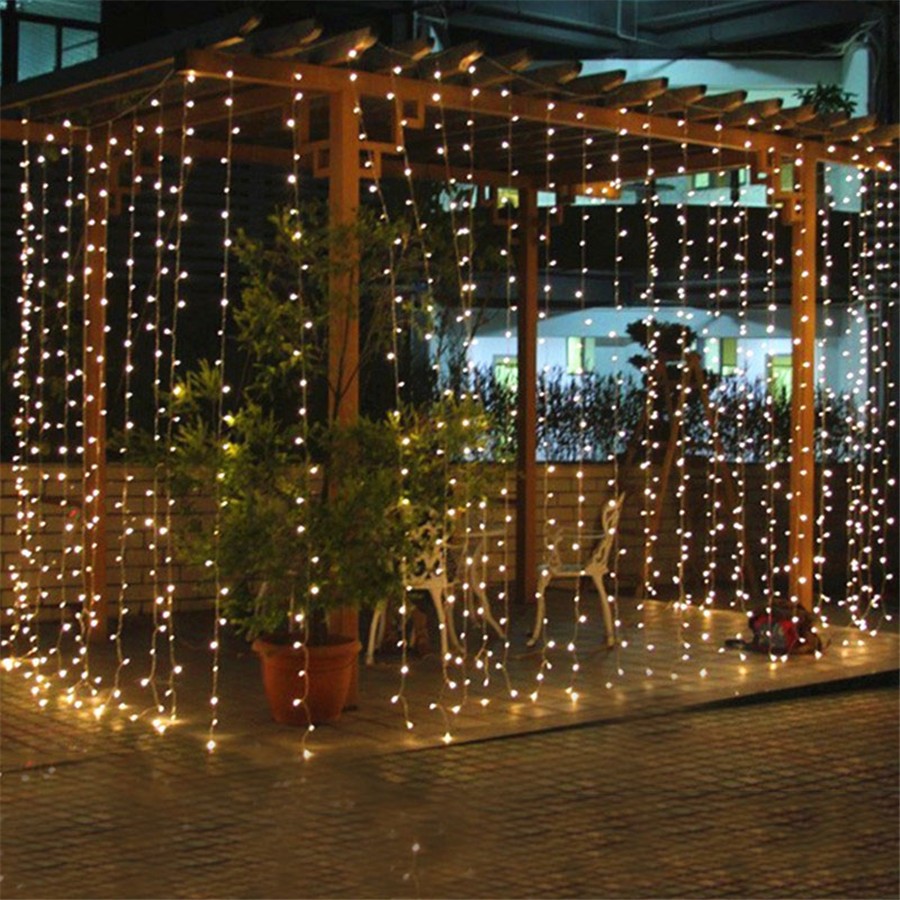 Christmas New Year Wedding Garden Indoor Outdoor Wall Decorations Safety Fairy Twinkle Light Curtain