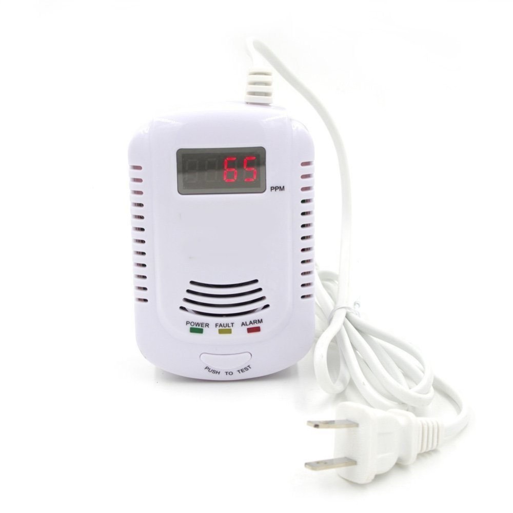 Sumring Plug-In Combustible Gas Detector Alarm Sensor with Voice Warning,Digital Display   and 9-Volt Battery Backup