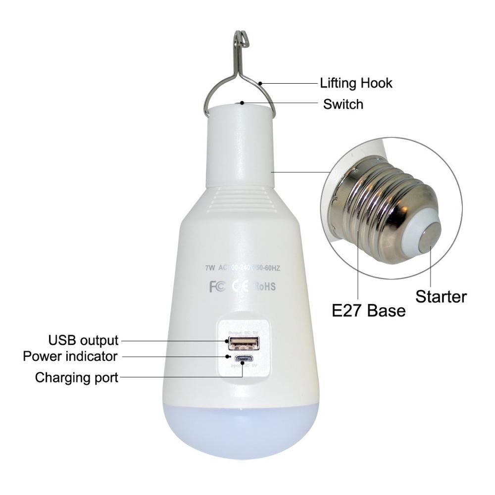 Factory Wholesale Price 7w mini solar panel 560lm Plastic Cover Led Light Bulb