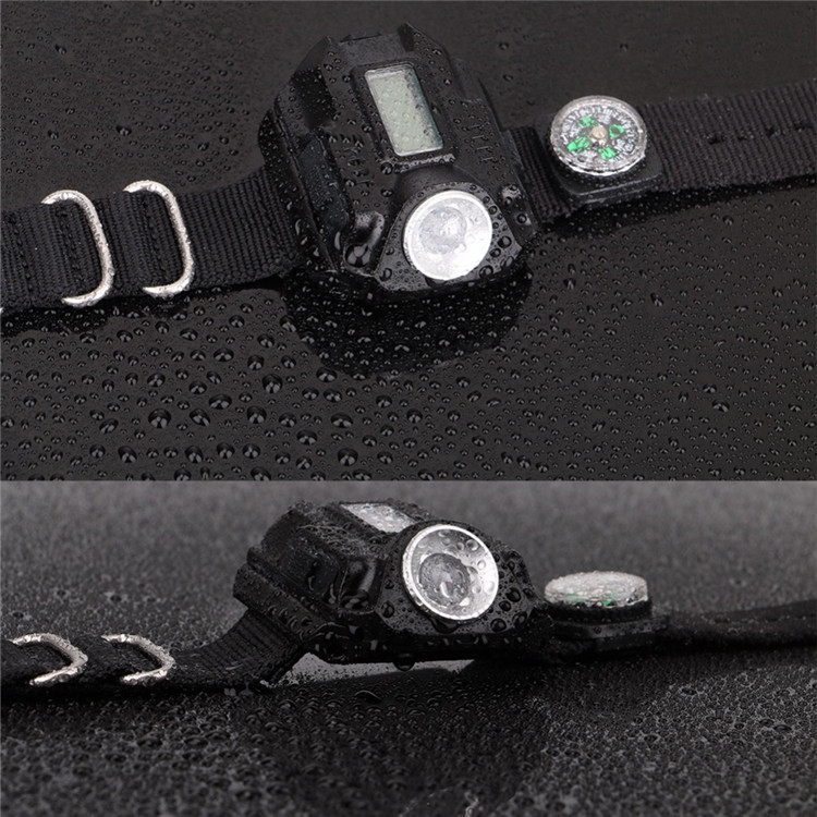 Outdoor Travel LED Waterproof Indicator Shows Rechargeable Watch Flashlight Survival Tool Gifts Camping Hiking Compasses