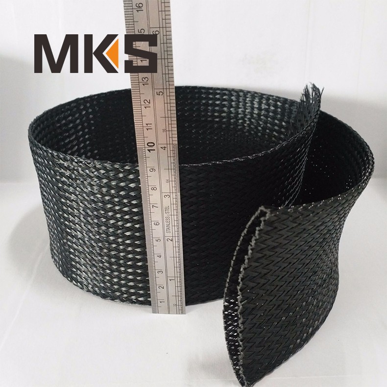 fabric braided expandable sleeve,pet monofilament flexible expandable braided sleeving