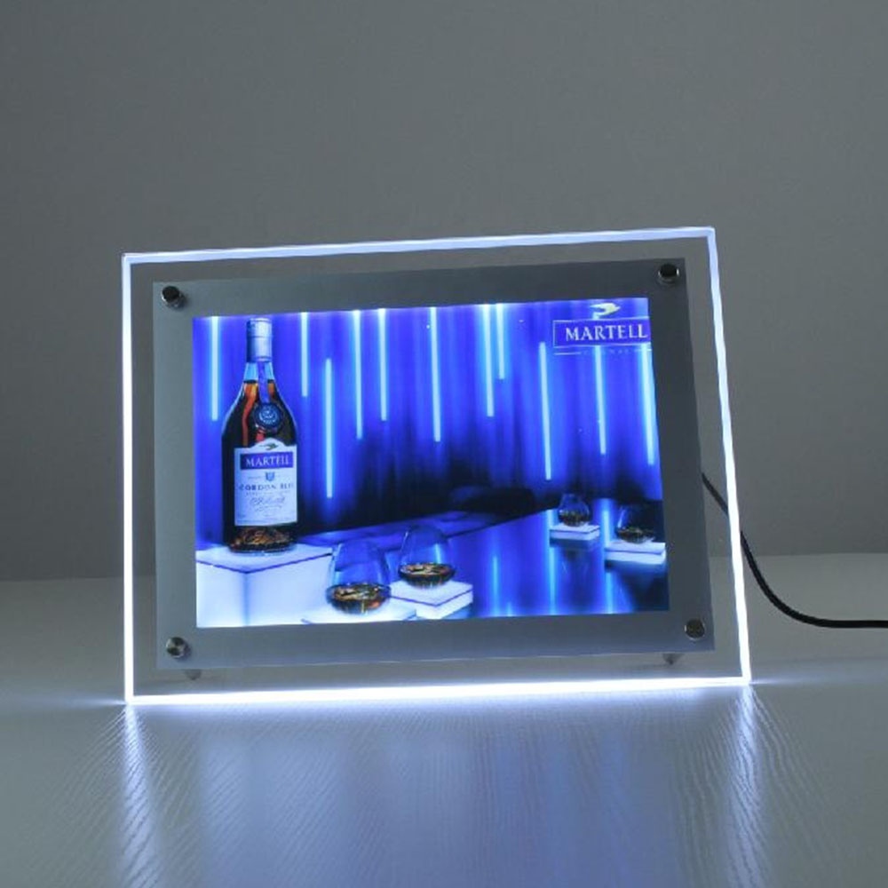 Led ultra-thin crystal menu display lightbox  slim crystal Desktop A4 LED Light box