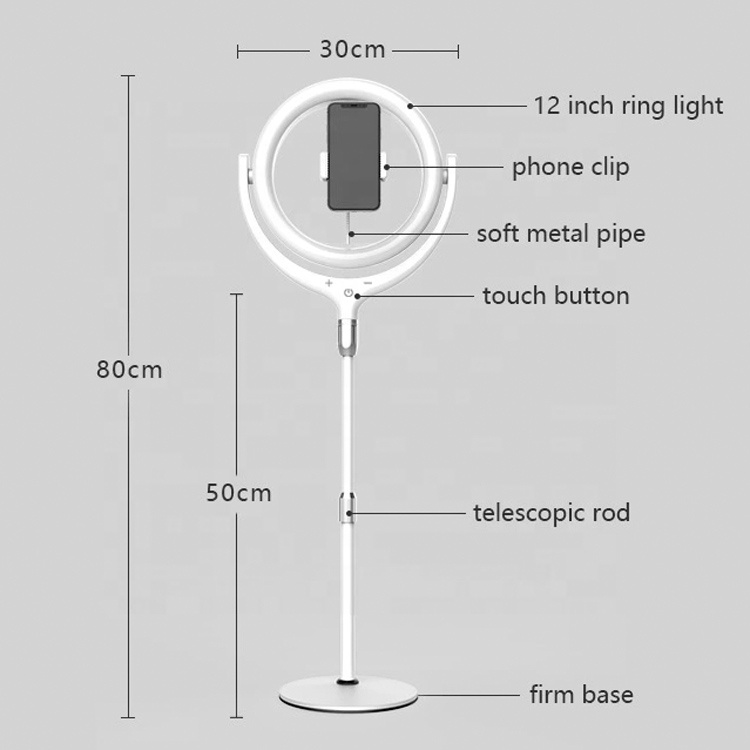 Stepless Dimming Warm White Flash Microscope Star Ring Light