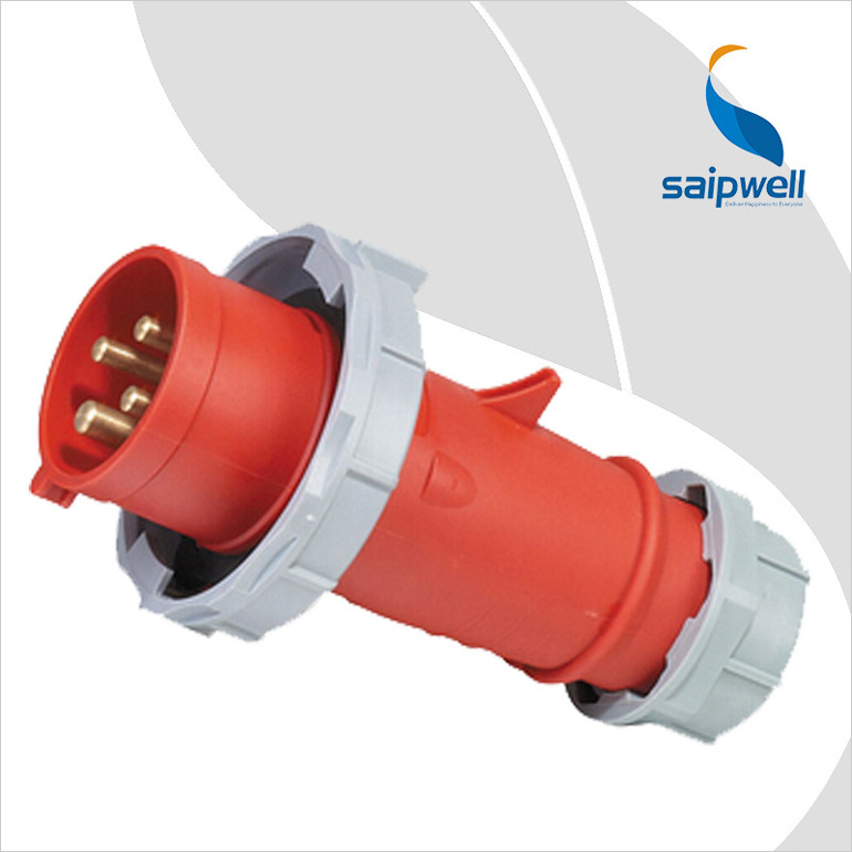 SAIPWELL Y IP67 CE Electrical 4 Pin 125Amps Waterproof Socket, Male And Female Industrial Plug And Socket