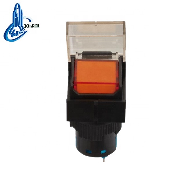 Square Push button Switch with LED light and protection cover IP40 SDL16-11FDFG