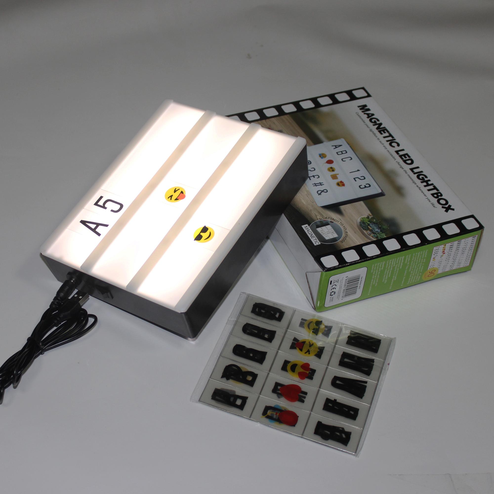 A5 Mini Size Home Deco DIY holiday decoration Cinema Light Box with USB Cable Letters, Symbols,can magnetic on fridge